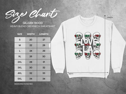 Love LA Skull Design Heavy Blend Crewneck Sweatshirt product type