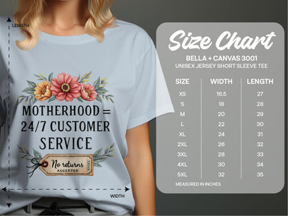 Motherhood Equals 24 7 Customer Service Tee product