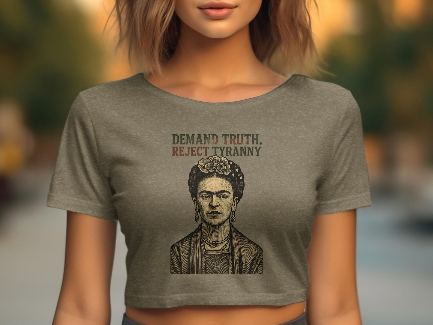 Demand Truth Reject Tyranny Illustration Crop Top product