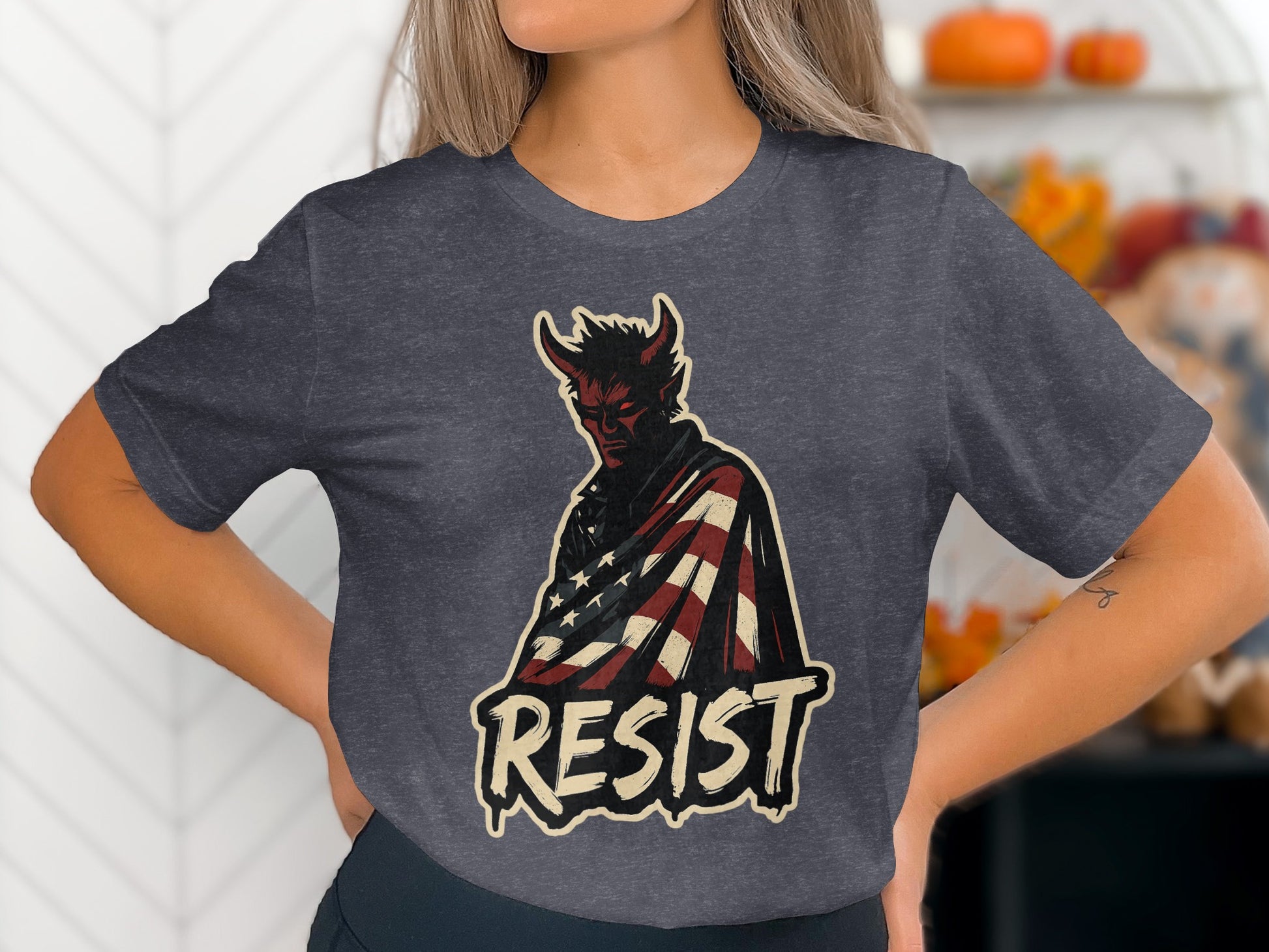 Resist Demon American Flag Graphic Tee product type