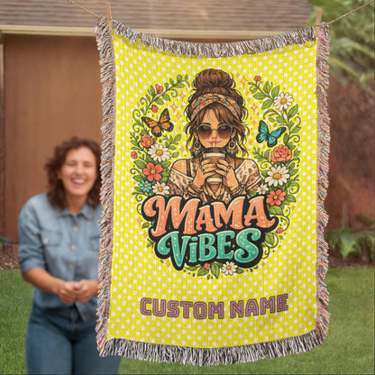 Custom Mother's blanket, add your personalization to Woven Blanket, amazing quality