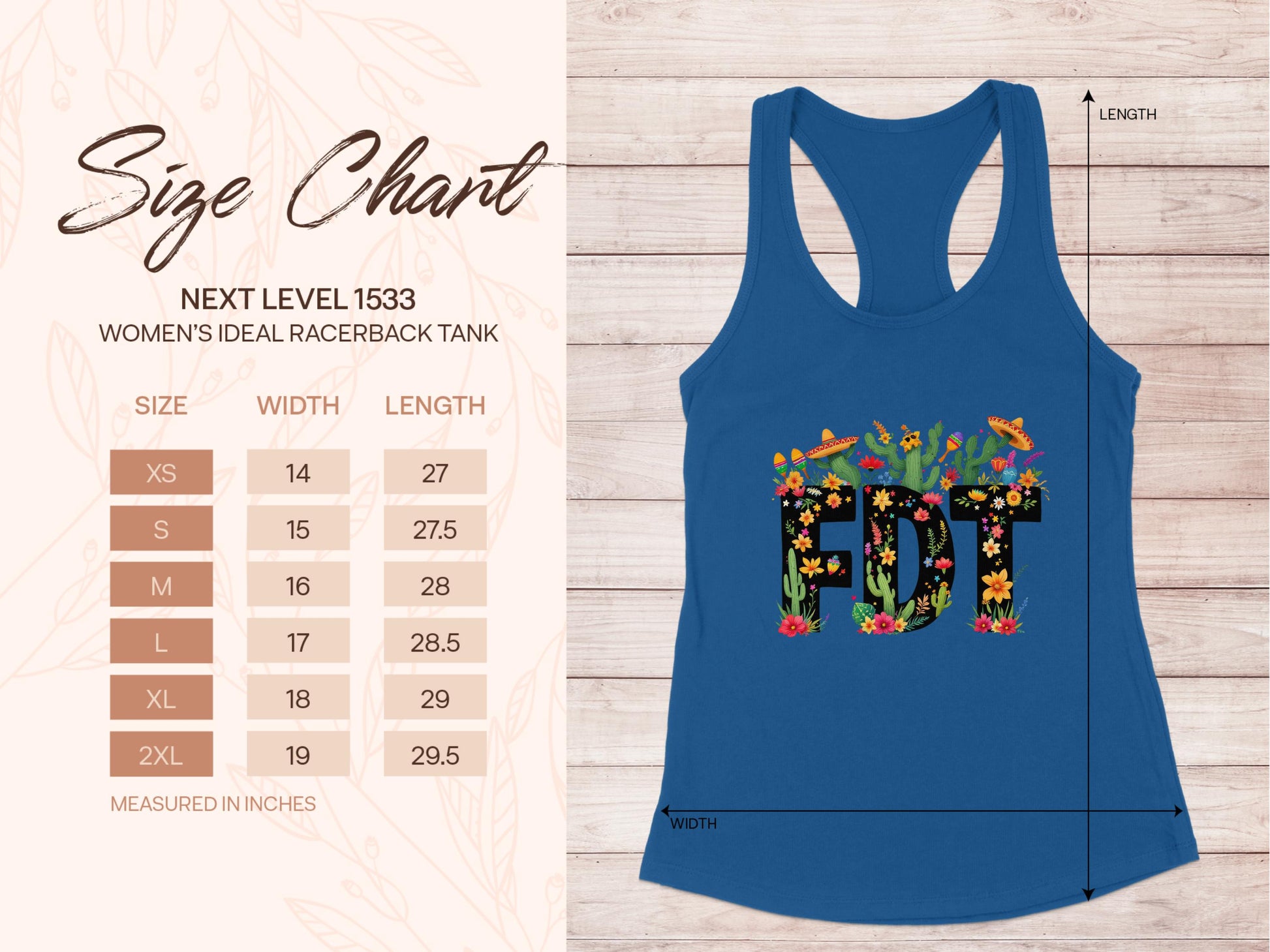 Colorful Floral FDT Women's Racerback Tank product type