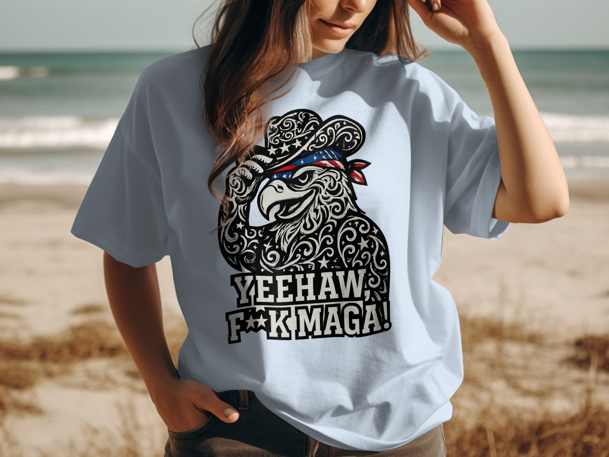 Yeehaw F**k Maga Cowboy Eagle Graphic T-shirt product type