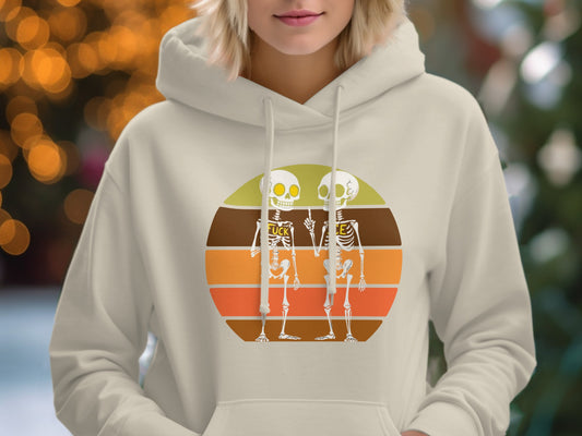 Retro Skeletons Dancing Halloween Hoodie product