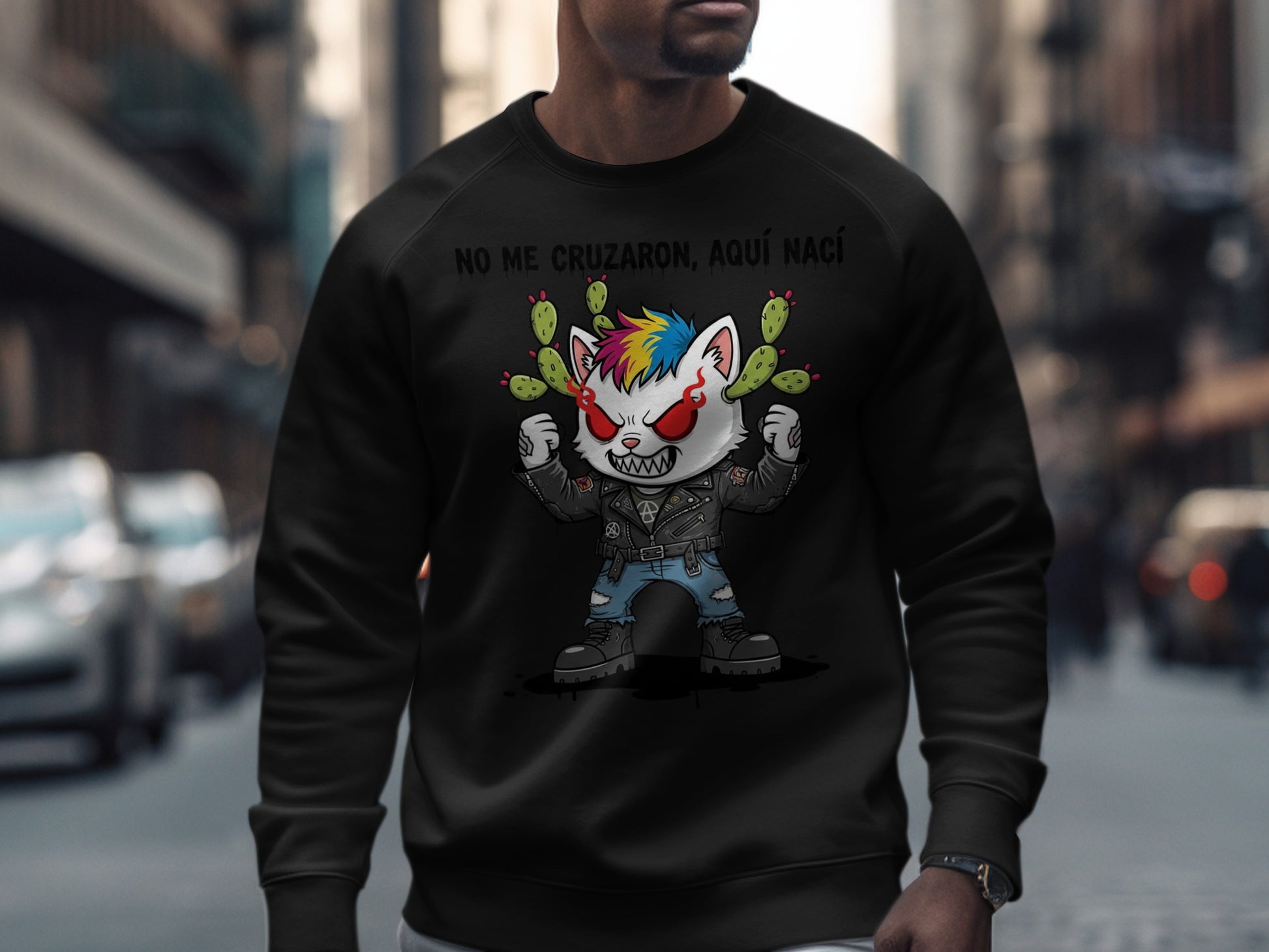 Fierce Cat with Cactus Cool Sweatshirt product
