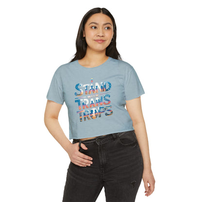 Pride corp top Festival Crop Top - Stand With Trans Troops