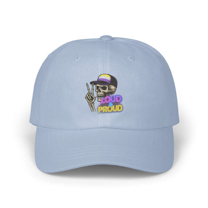 Loud Proud Skull Embroidery Light Blue Baseball Cap Product