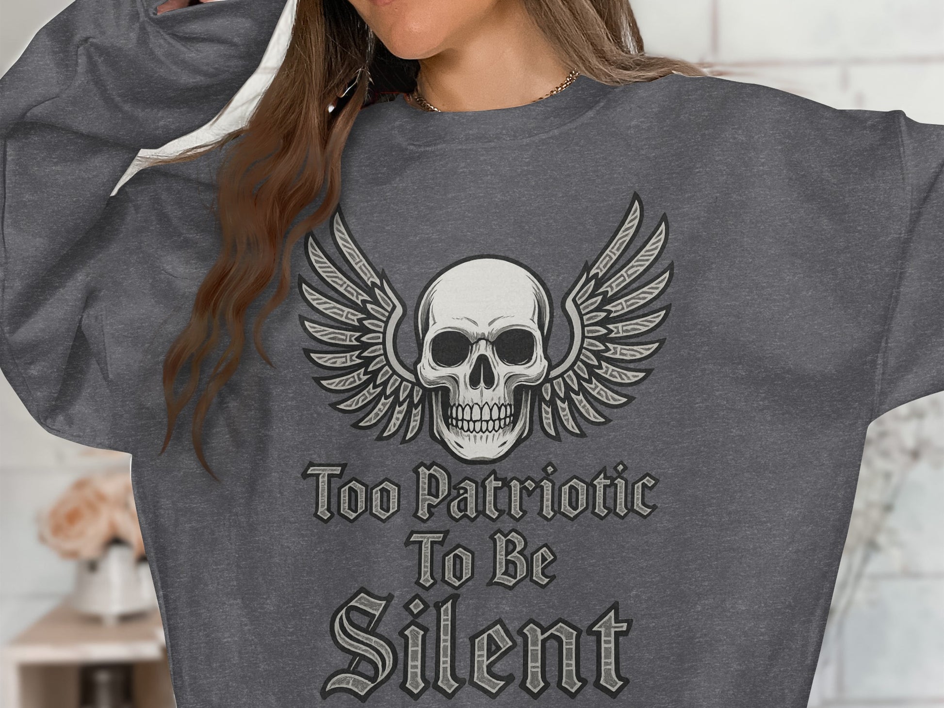Too Patriotic To Be Silent Skull Graphic Shirt