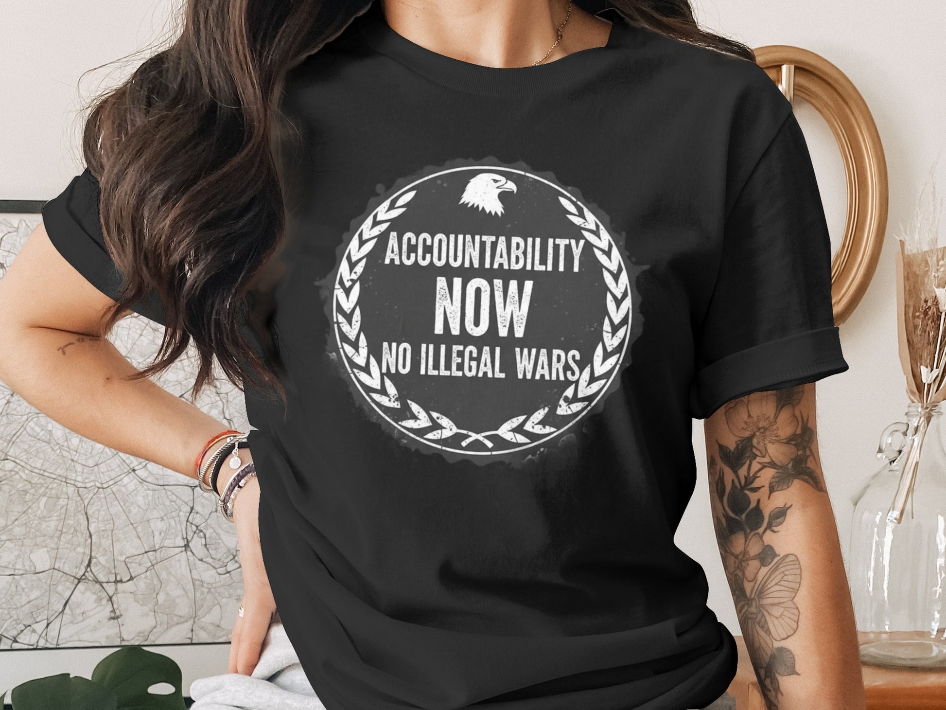 Accountability Now No Illegal Wars Printed Shirt
