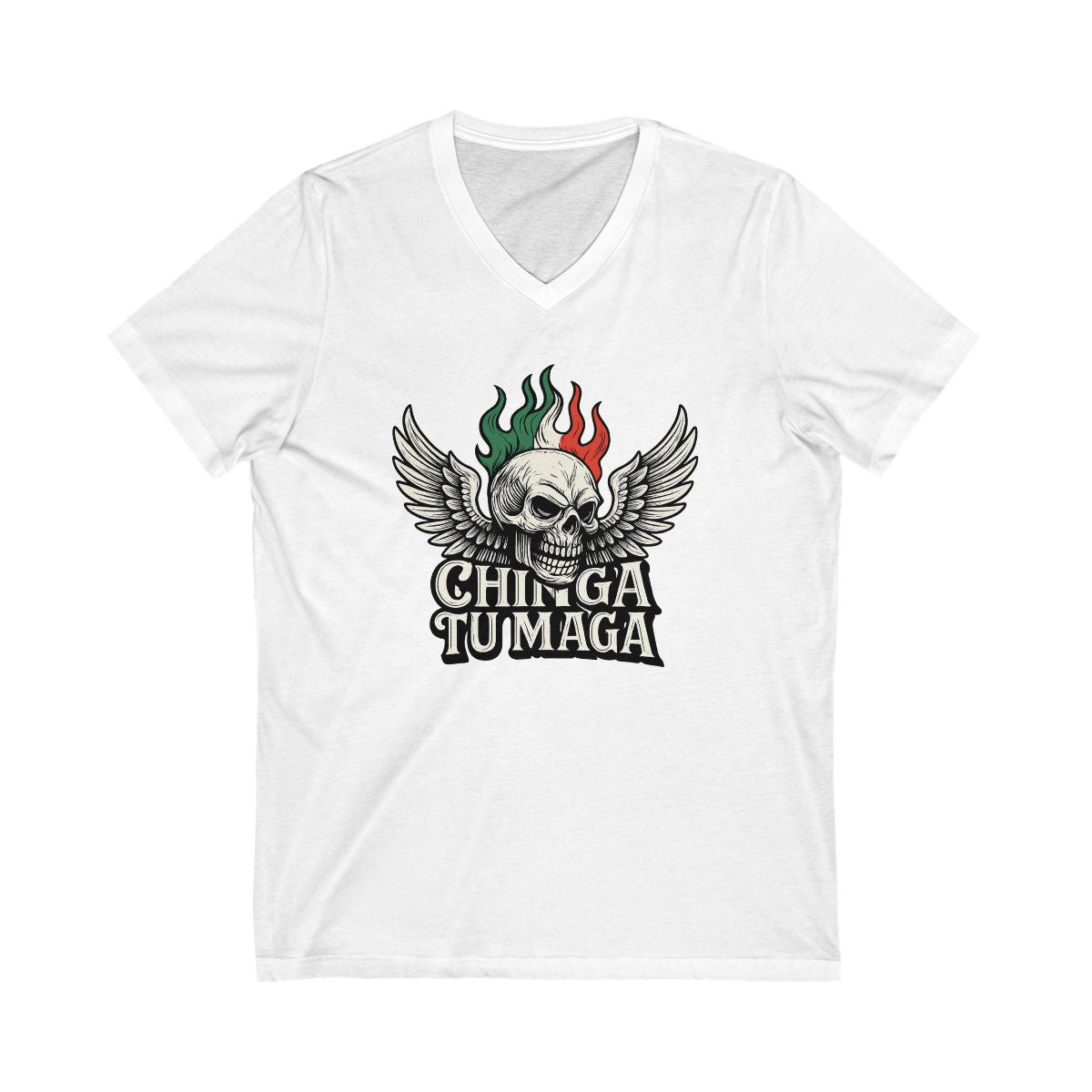 Chinga Tumaga Winged Skull Flame Design T-shirt product