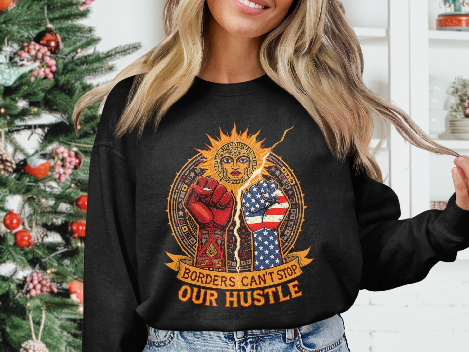 Borders Can't Stop Our Hustle Graphic Sweatshirt Product
