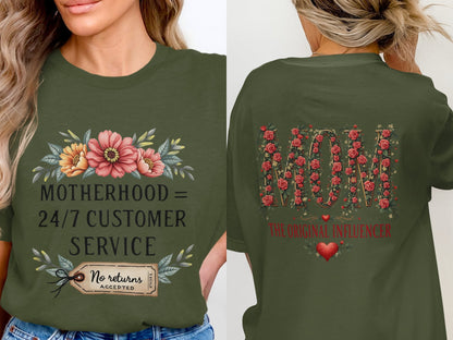 Motherhood Equals 24/7 Customer Service T-Shirt Product
