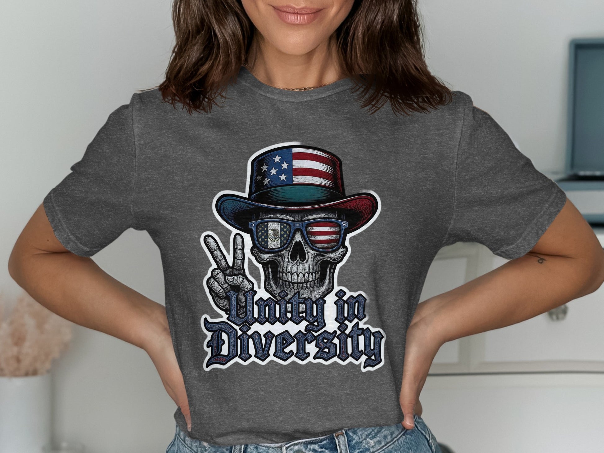 Unity in Diversity Skull Graphic T-Shirt product type