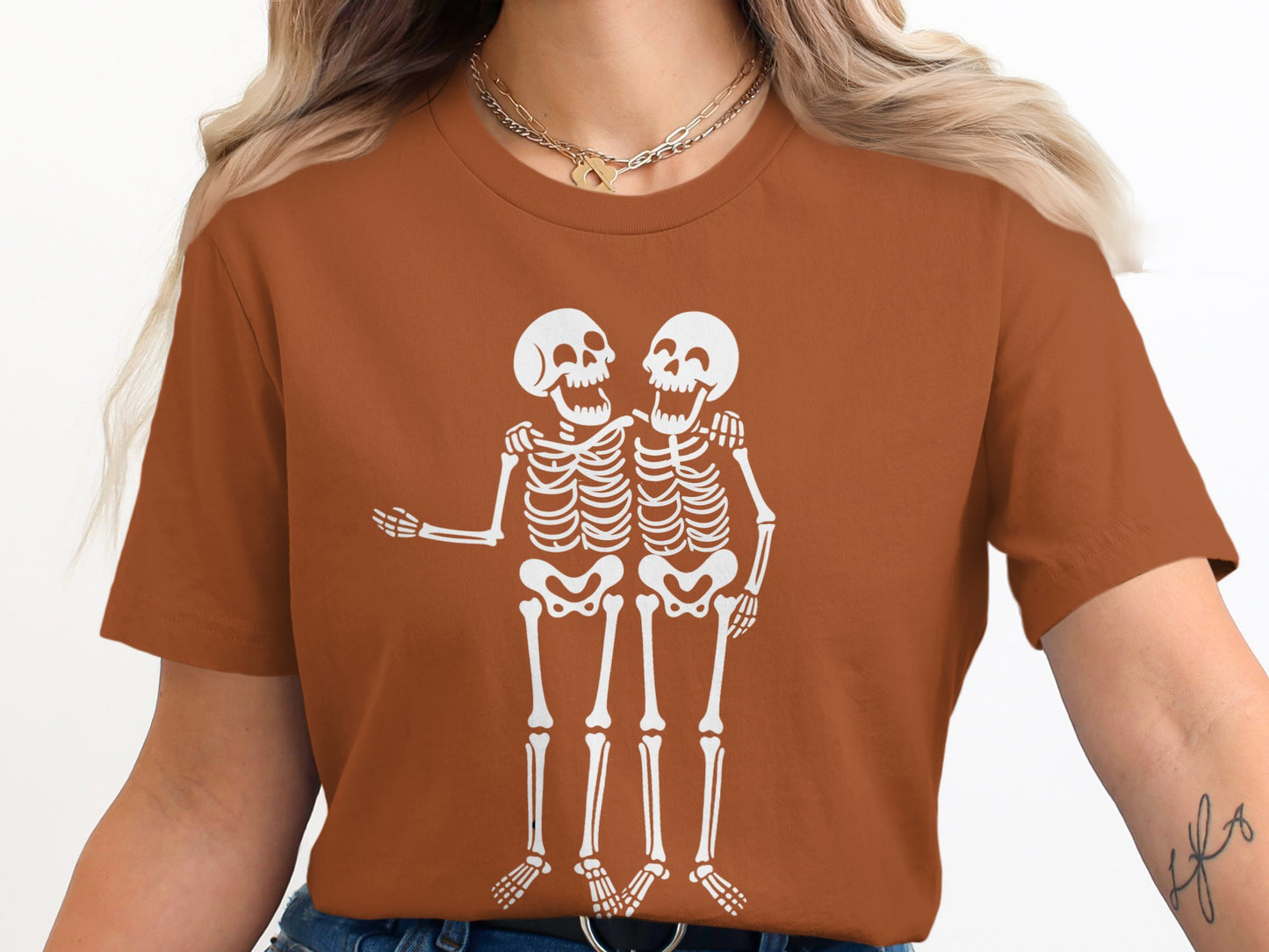Skeleton Couple Graphic Short Sleeve T-Shirt product