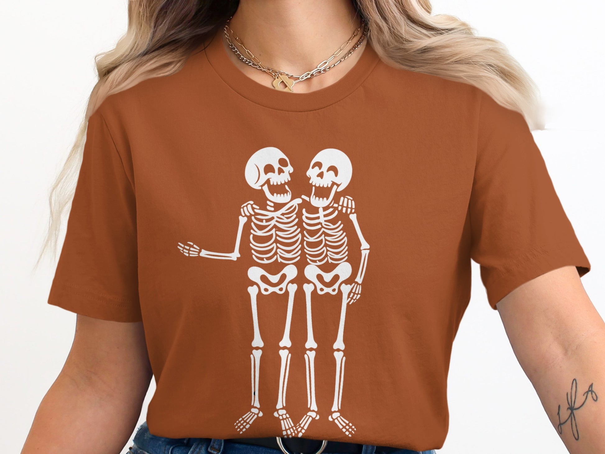 Skeleton Couple Graphic Short Sleeve T-Shirt product