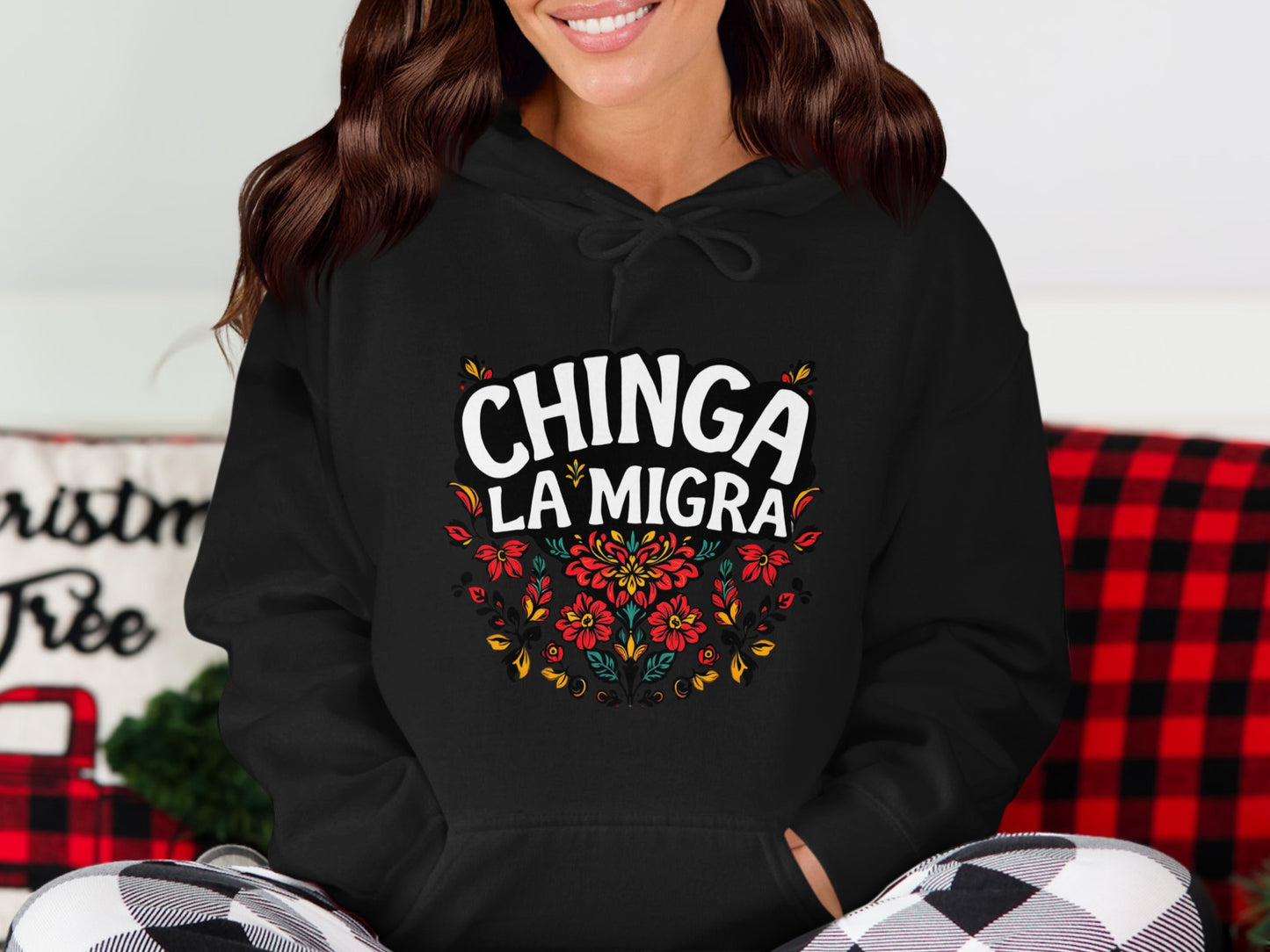 Chinga La Migra Vibrant Design Hooded Sweatshirt product