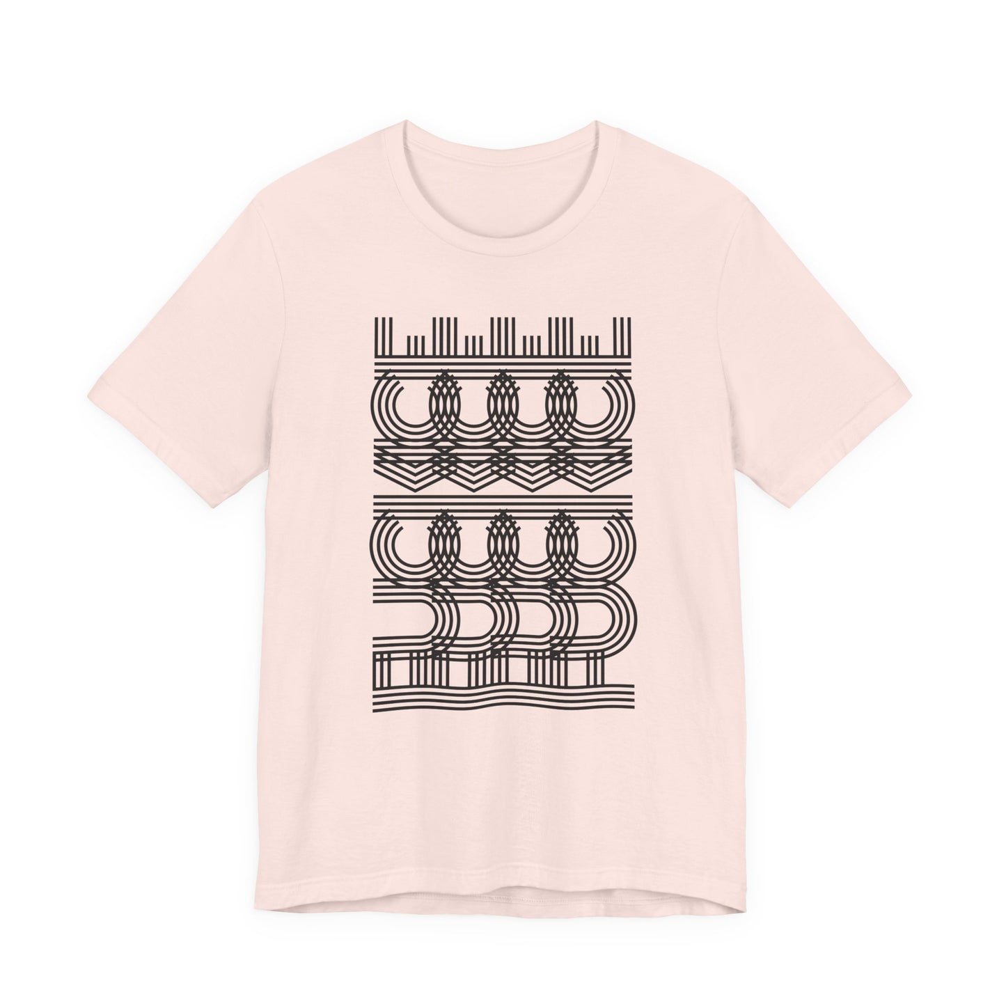 Fuck Ice Abstract Geometric Line Art Tee — Minimalist Black & White Pattern
