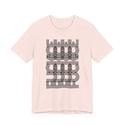 Fuck Ice Abstract Geometric Line Art Tee — Minimalist Black & White Pattern