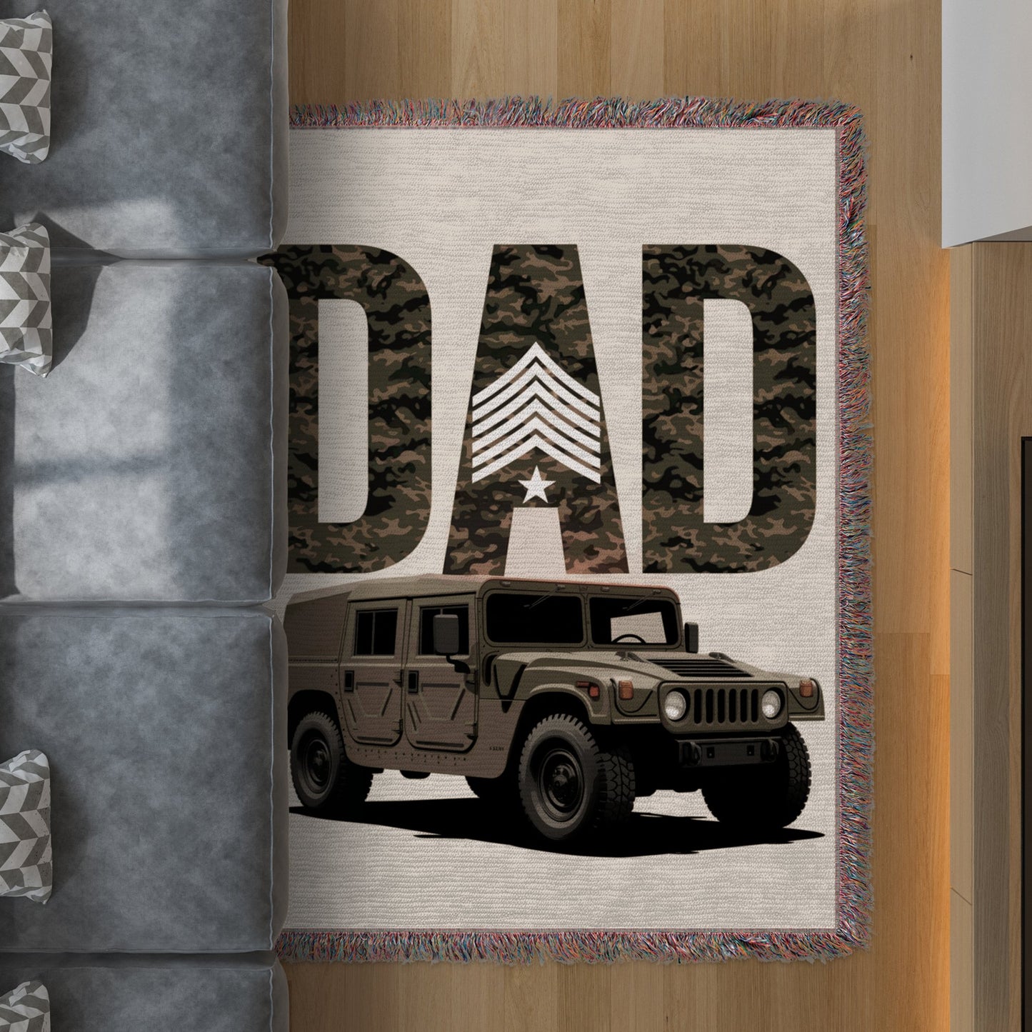 Dad Military Themed Tapestry Throw Blanket product