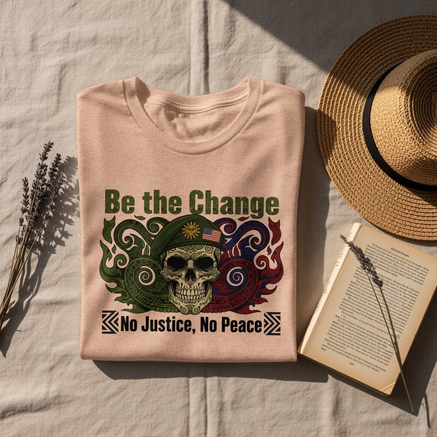 Be the Change No Justice No Peace Skull T-shirt