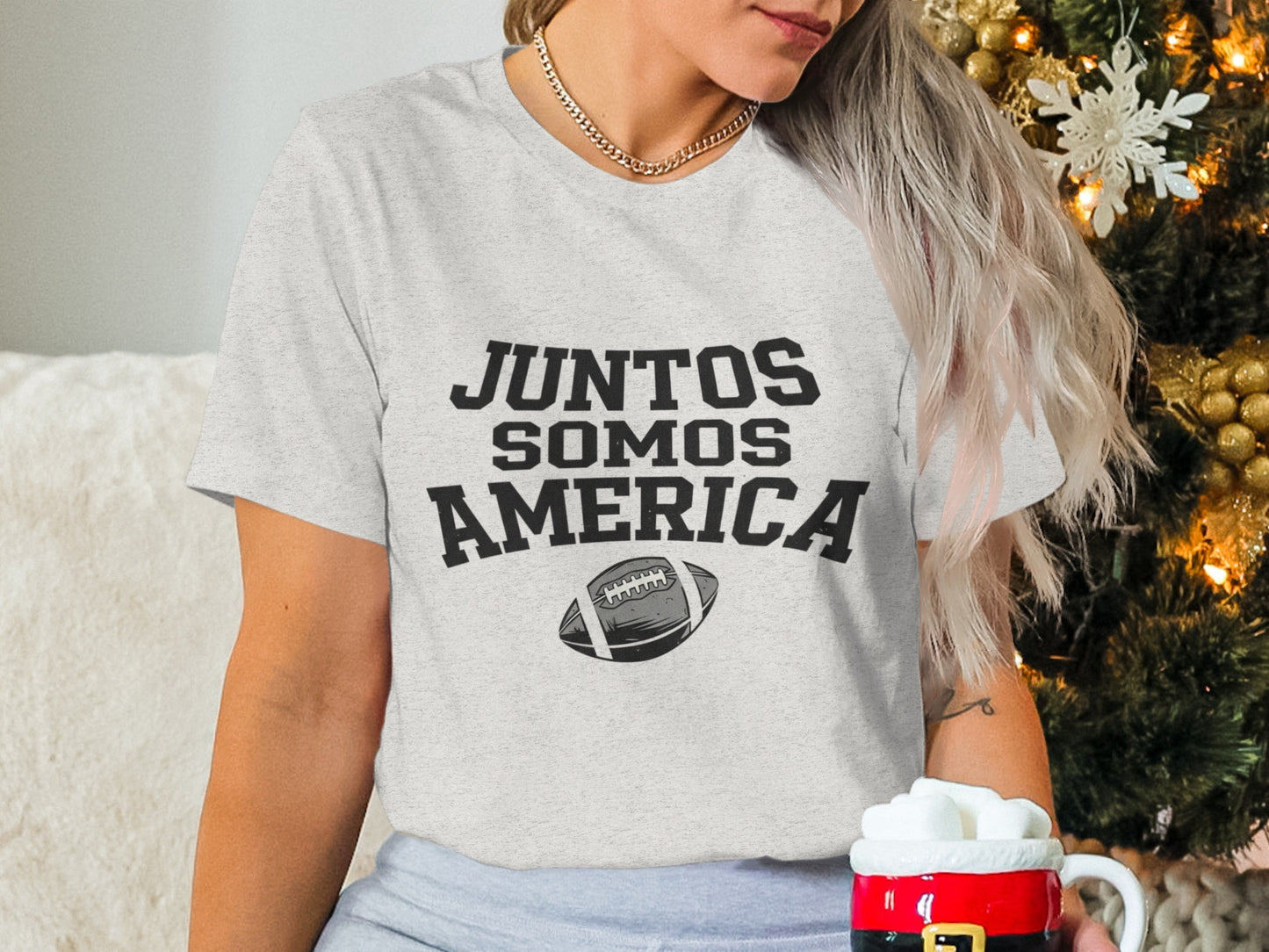 Juntos Somos America Football Graphic Tee Shirt
