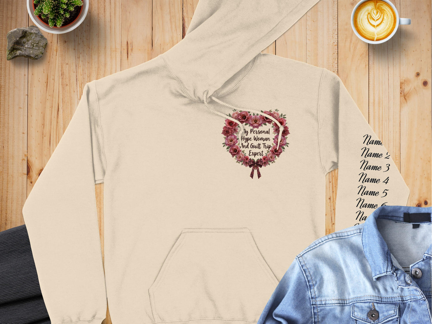 Personalized Name Floral Wreath Custom Hoodie product