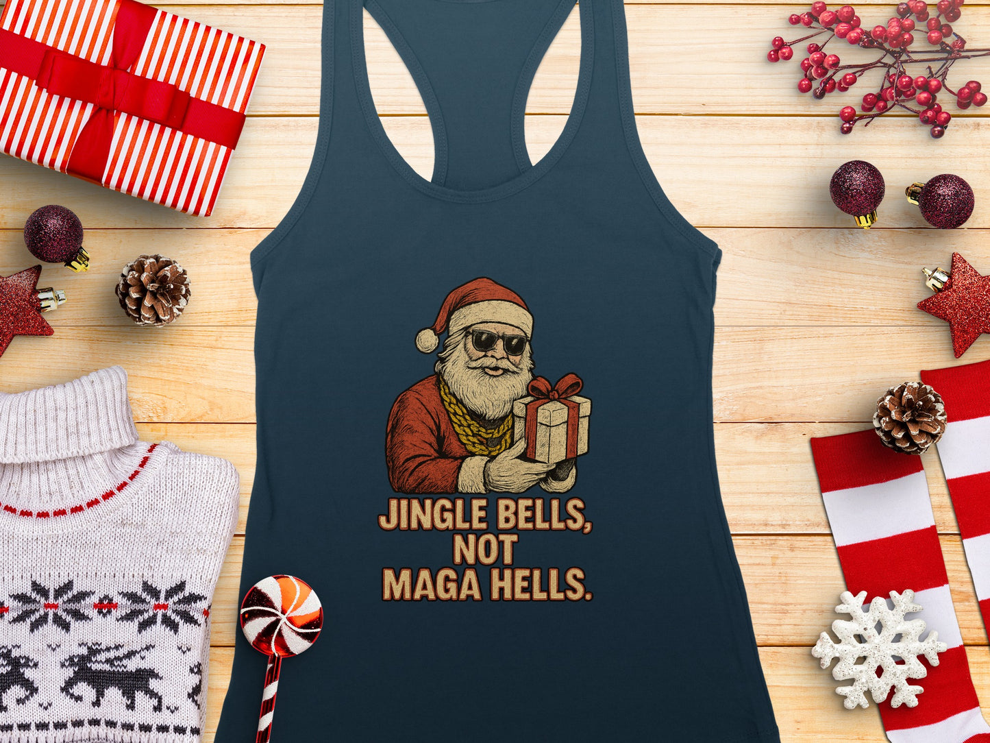Jingle Bells Not Maga Hells Funny Christmas Product