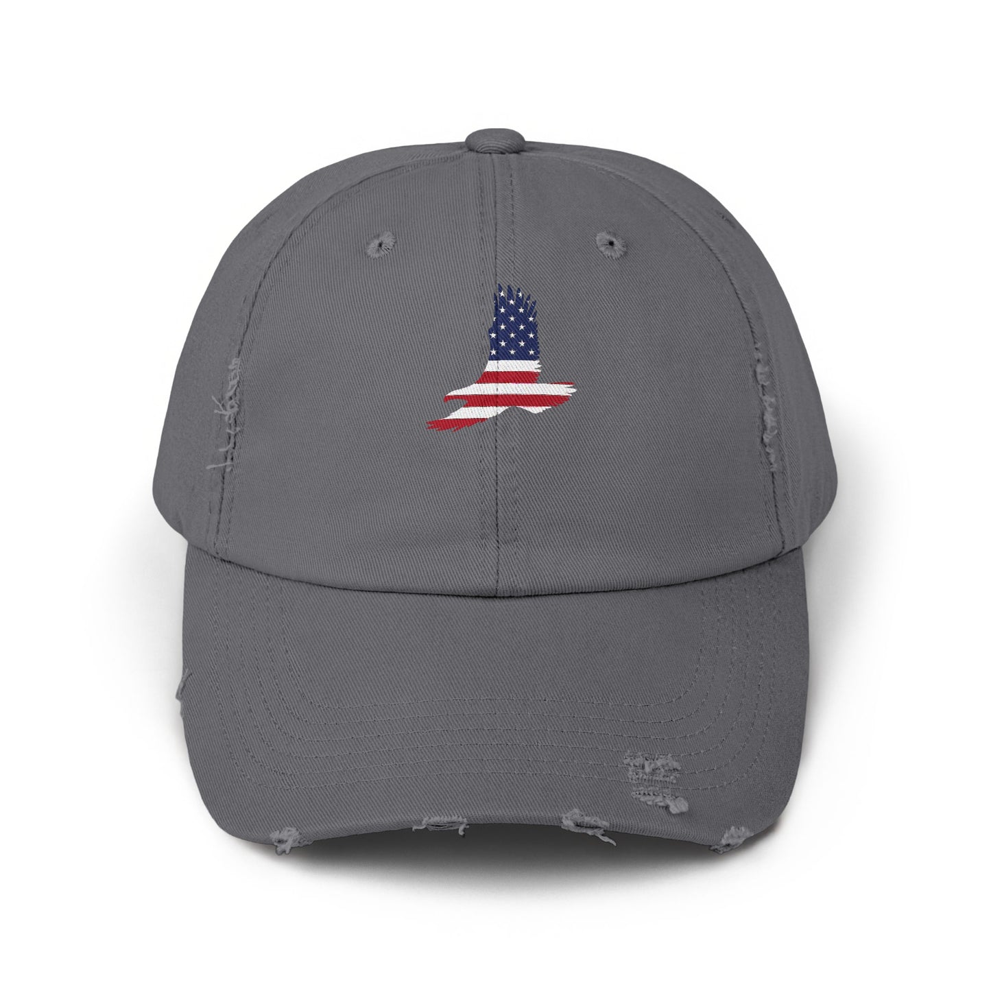 Distressed American Flag Embroidered Cotton Hat product
