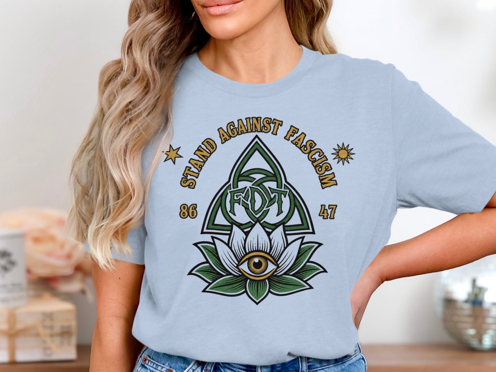 Stand Against Fascism 86 47 FDT Eye T-Shirt