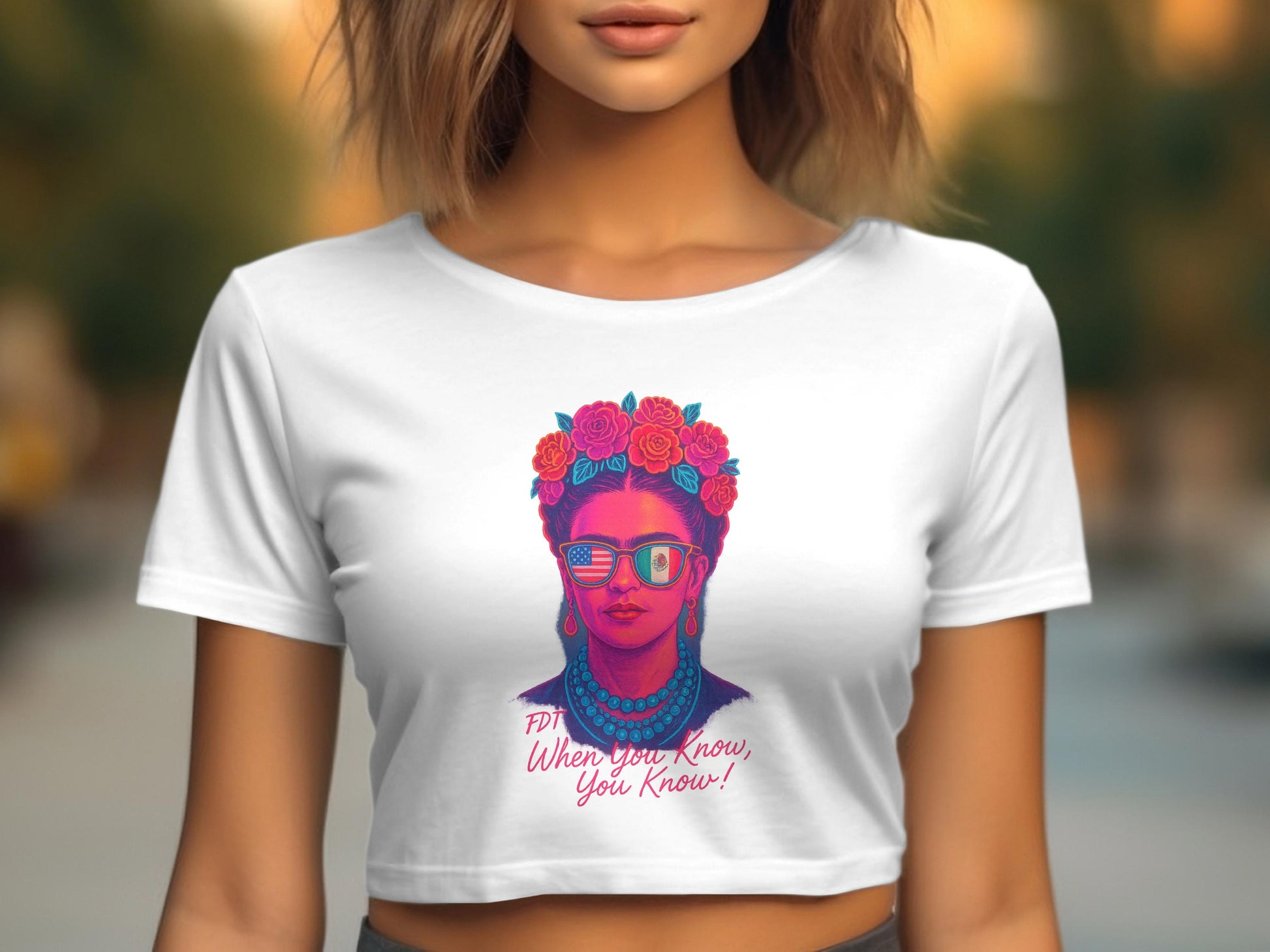 Colorful Artistic Portrait Crop Top product