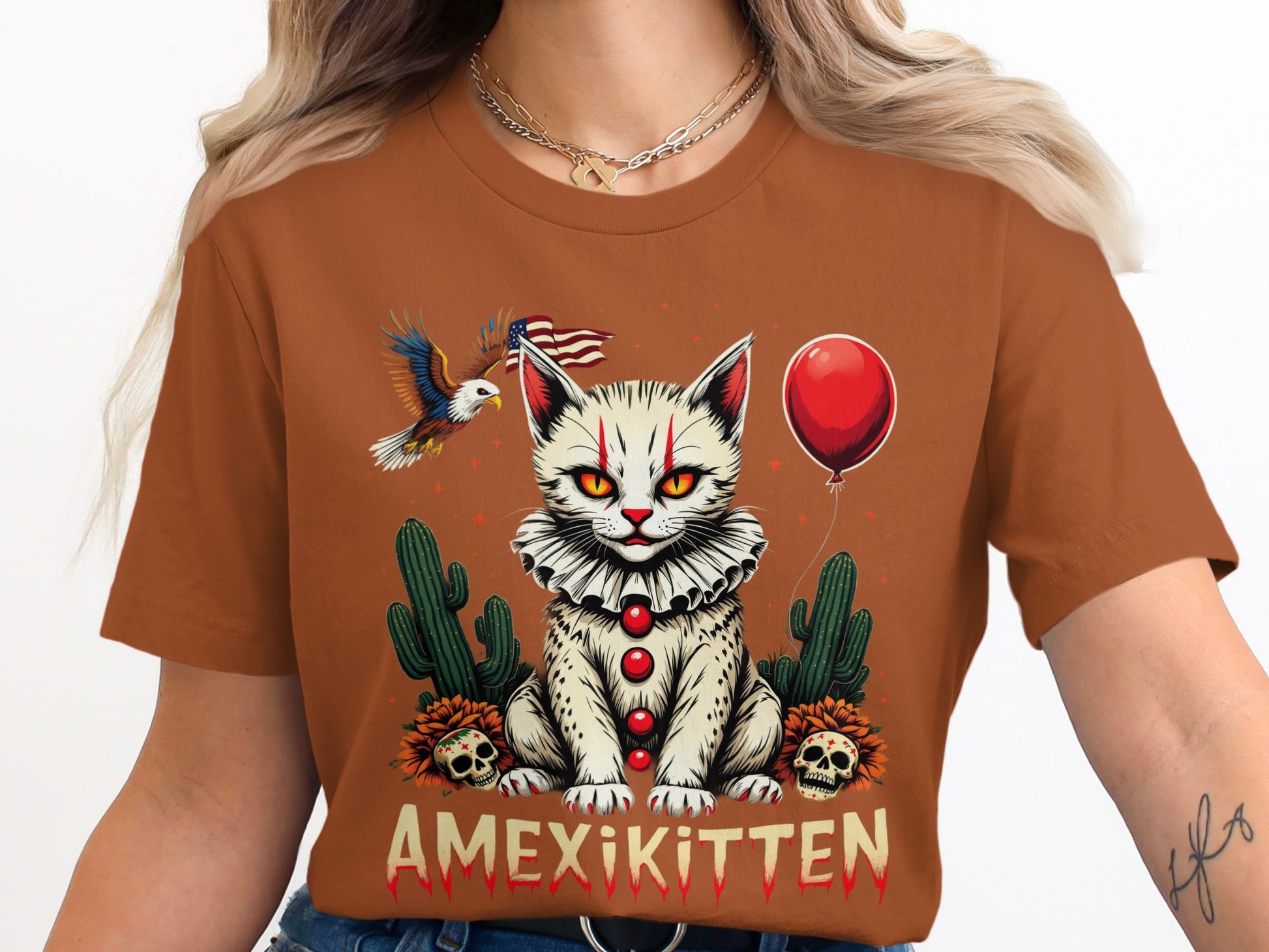 American Gothic Creepy Cat Graphic Top product type