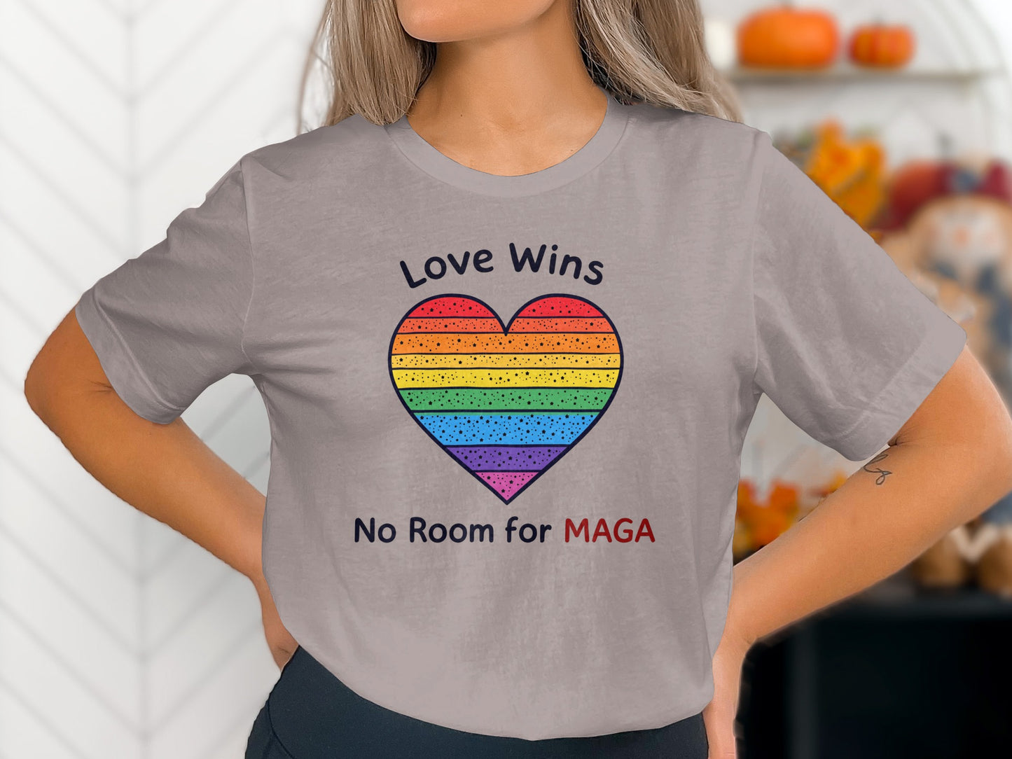 Love Wins No Room for MAGA Heart Rainbow Design Shirt