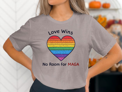 Love Wins No Room for MAGA Heart Rainbow Design Shirt