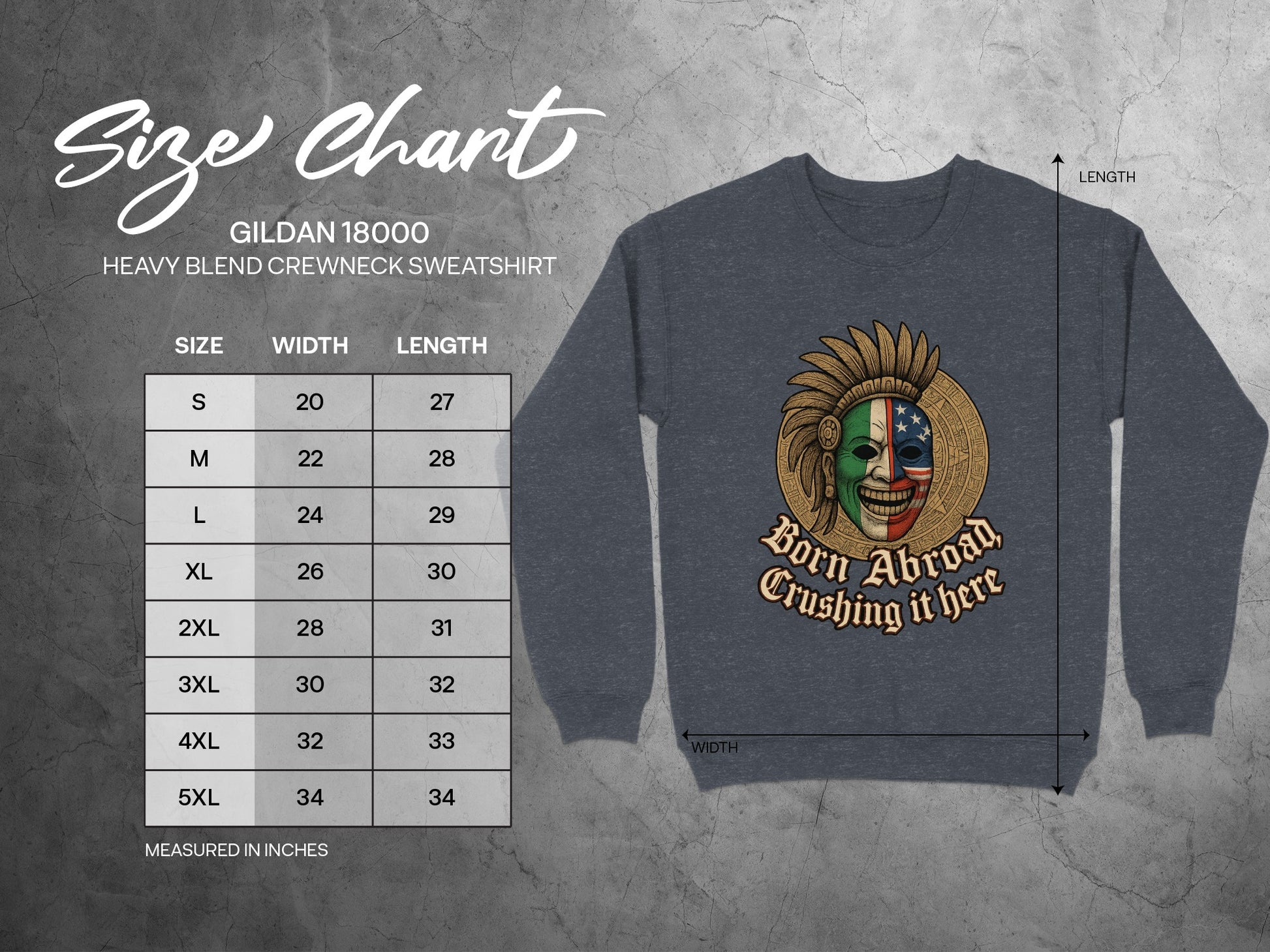 Born Abroad Crushing it here Heavy Blend Crewneck Sweatshirt product type