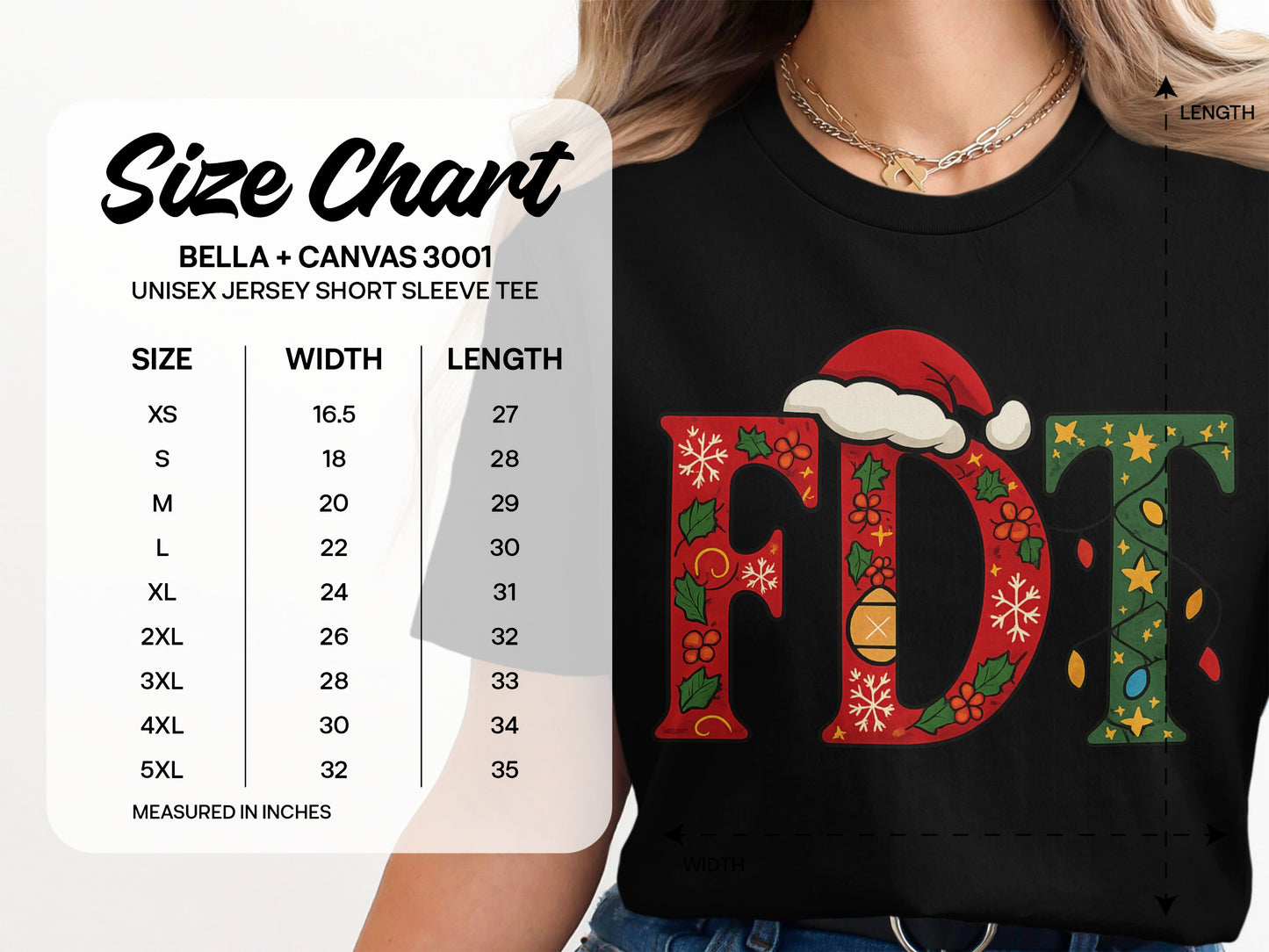 Festive Alphabet Design Christmas Themed Shirt