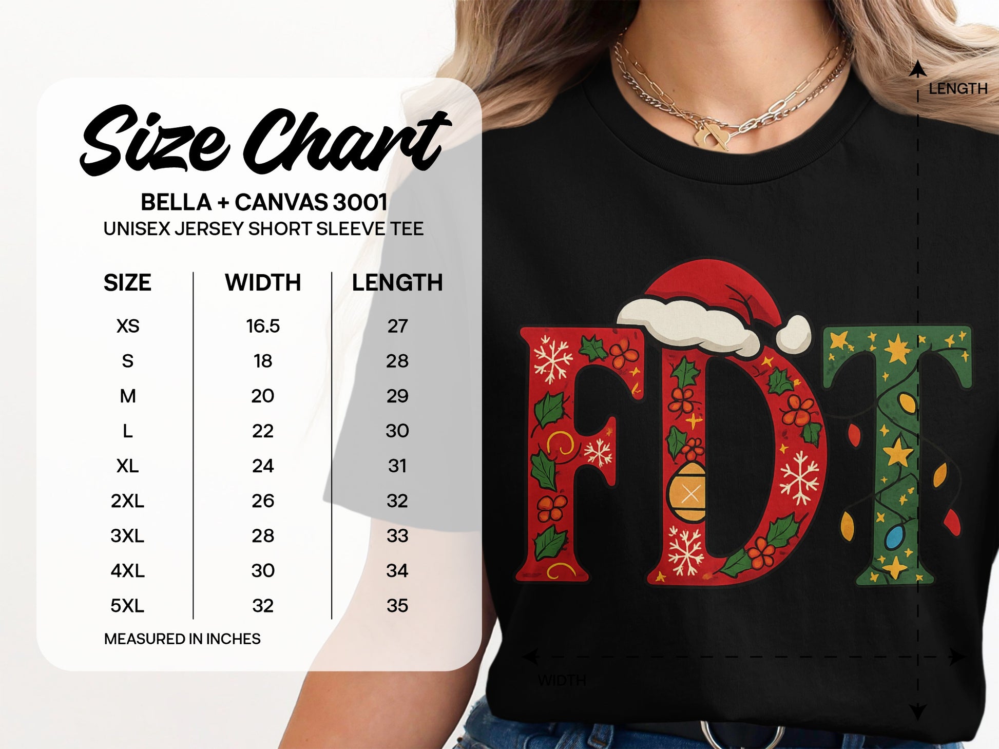 Festive Alphabet Design Christmas Themed Shirt