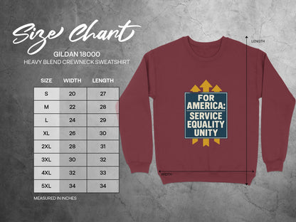 For America Service Equality Unity Crewneck Sweatshirt