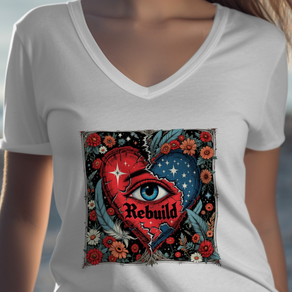 Rebuild Heart Eye Graphic Art Tee product
