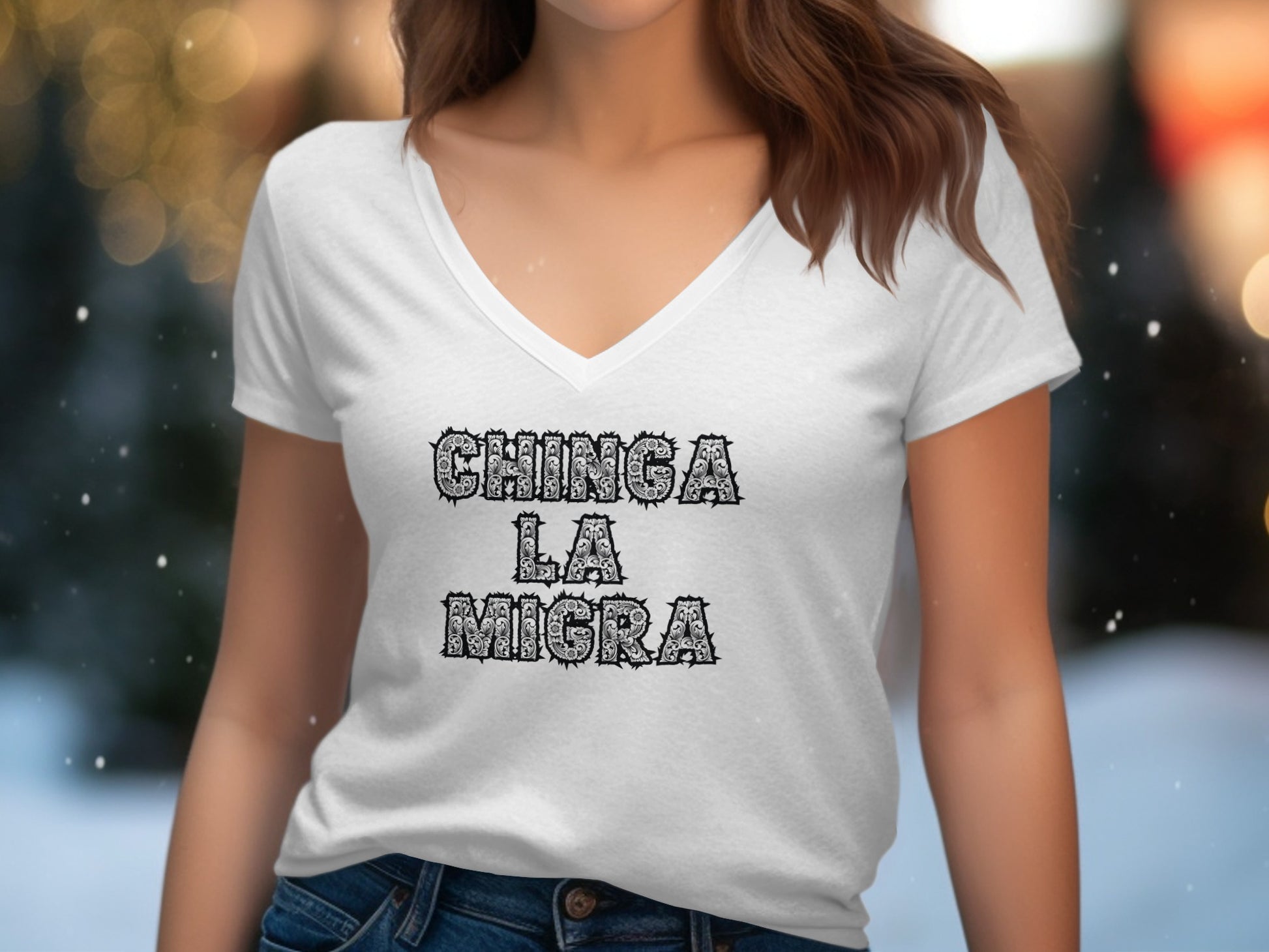 Chinga La Migra Graphic Design Statement Shirt product