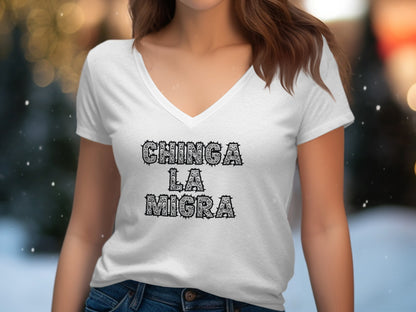 Chinga La Migra Graphic Design Statement Shirt product