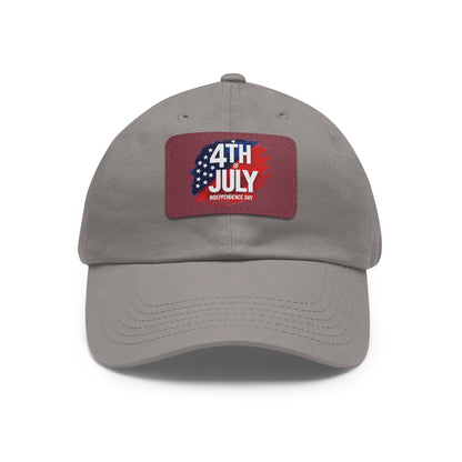 Patriotic Dad Hat with Leather Patch | 4th of July