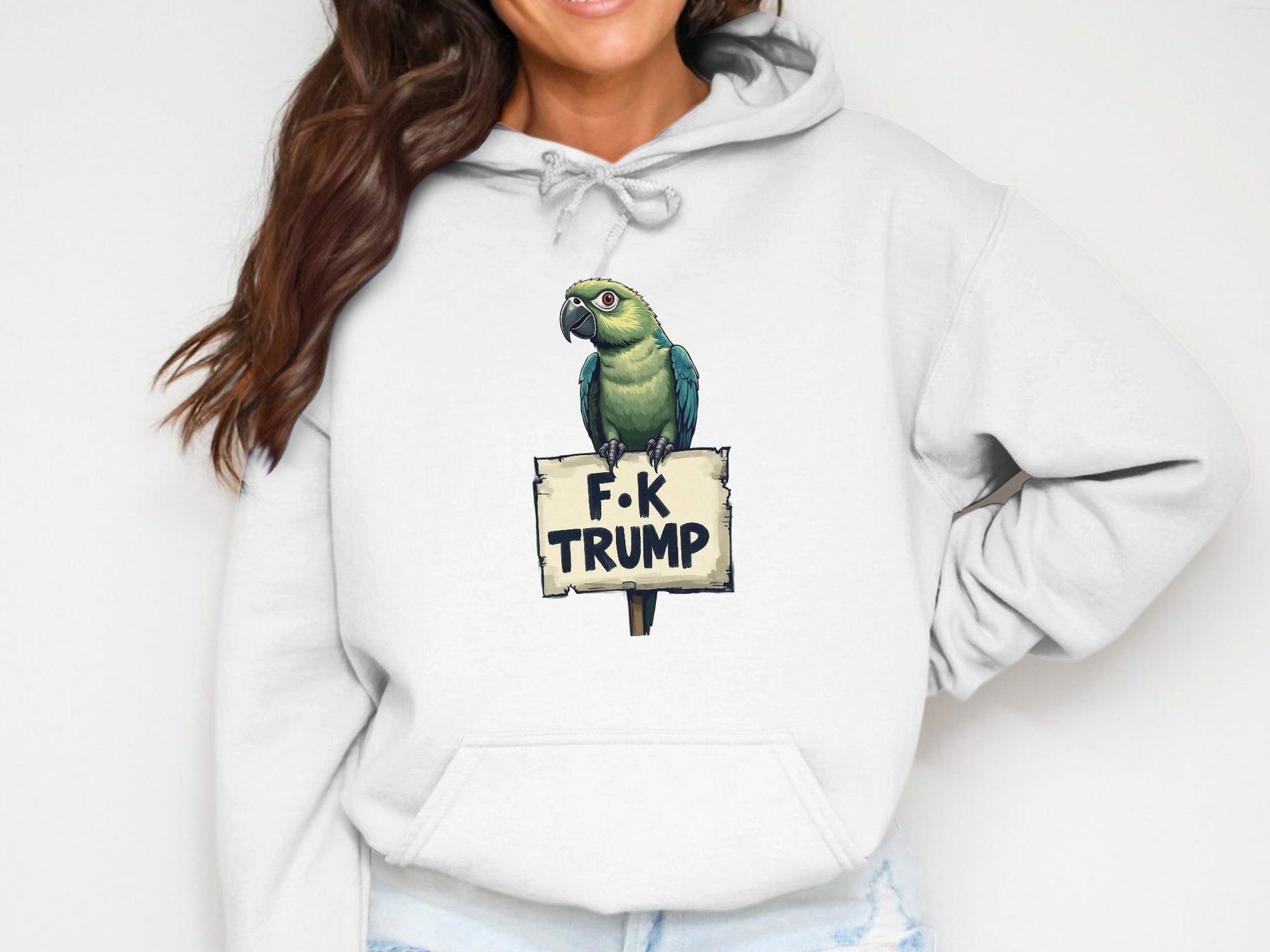 F-K Trump Parrot Design Printed Hoodie product