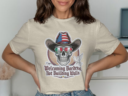 Welcoming Borders Not Building Walls T-shirt product