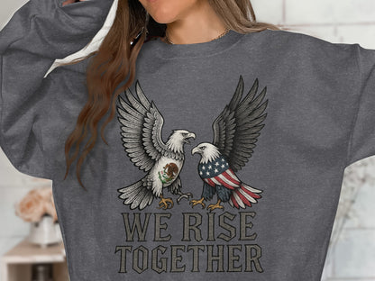 We Rise Together Eagle Graphic Long Sleeve Shirt