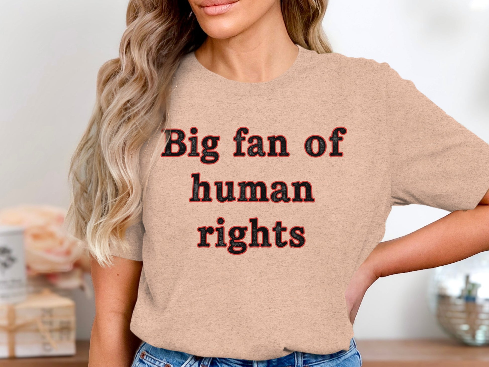 Big fan of human rights statement tee