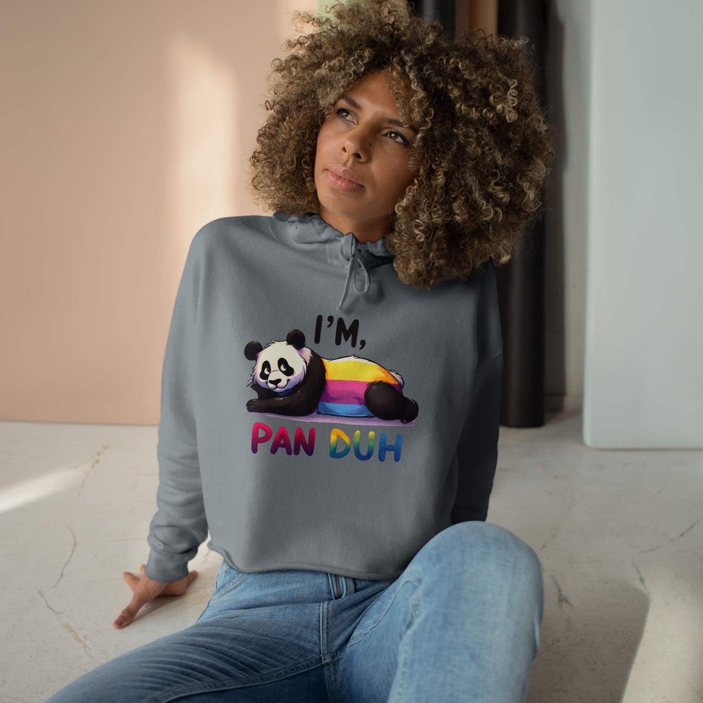 Pride Crop Hoodie Cute Panda| LGBTQ+ Apparel, Funny Sweatshirt, Casual Streetwear, Great for Gifts, Cozy Fashion