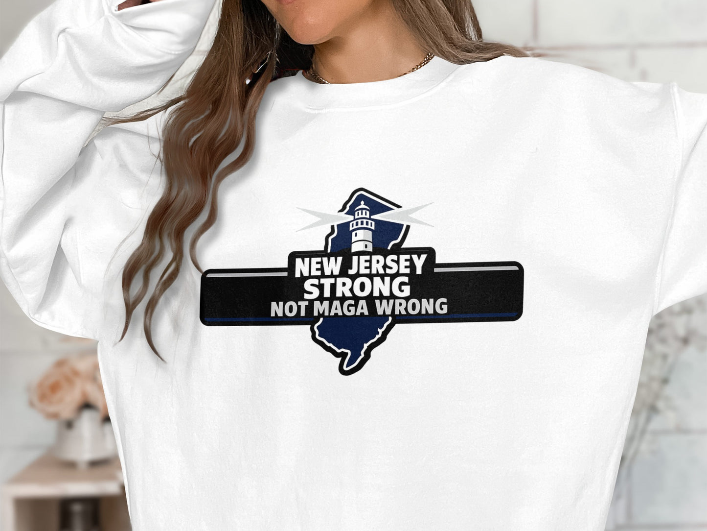 New Jersey Strong Not MAGA Wrong Graphic Shirt