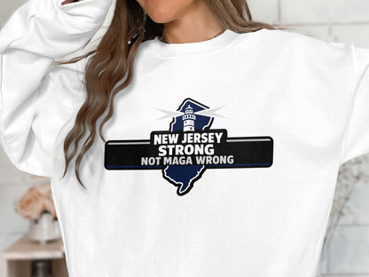 New Jersey Strong Not MAGA Wrong Graphic Shirt