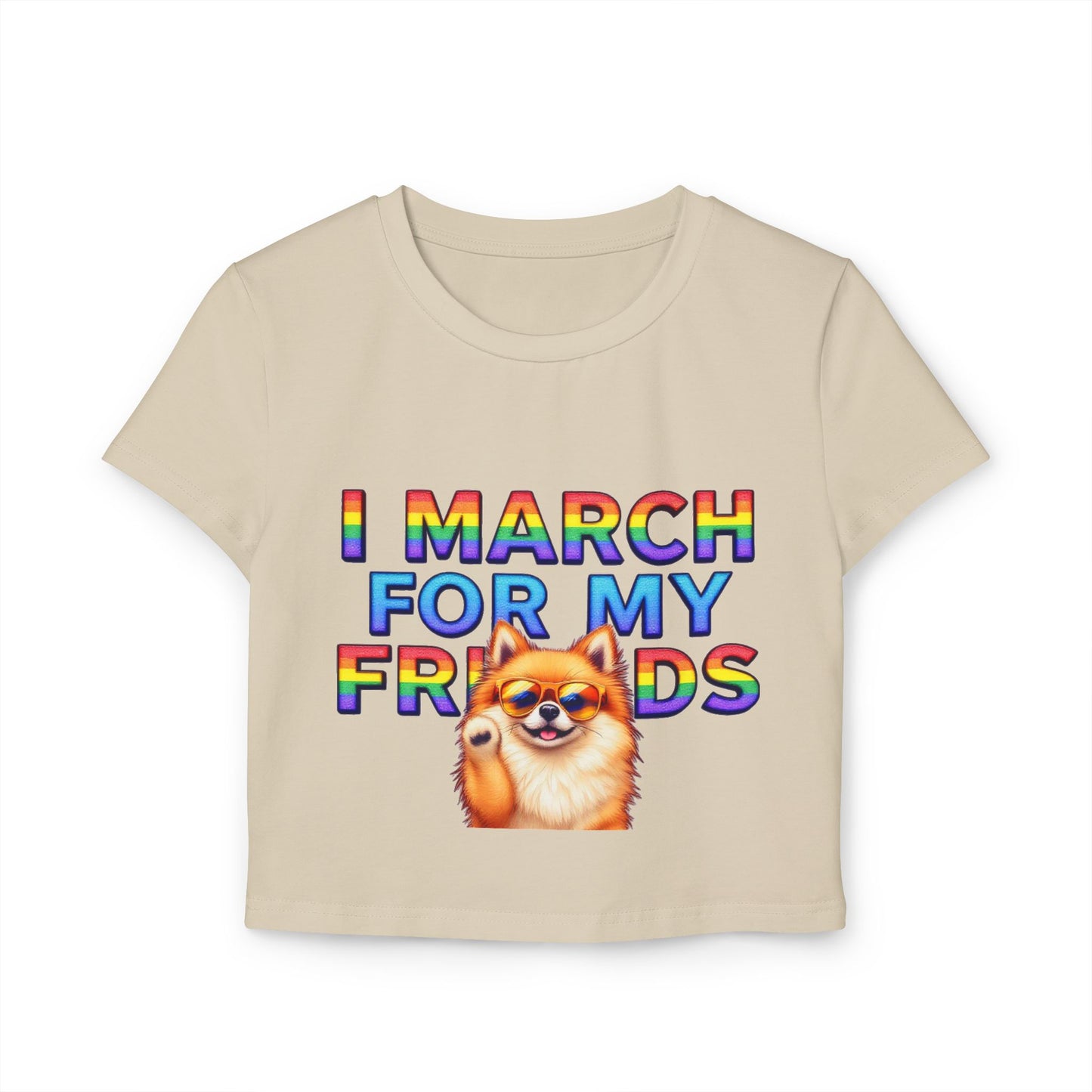 Pride Spirit Women's Baby Tee, LGBTQ+ Pride Shirt, Cute Graphic Tee, Unique Gift for Friends, Rainbow Marching T-Shirt, Fun Summer Top