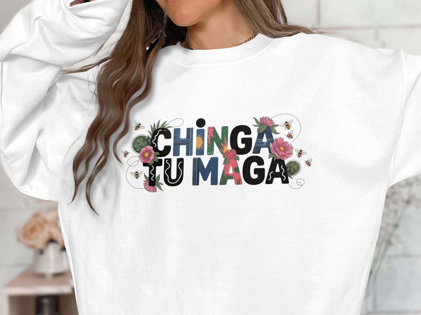 Chinga Tu Maga Floral Graphic Sweatshirt product type